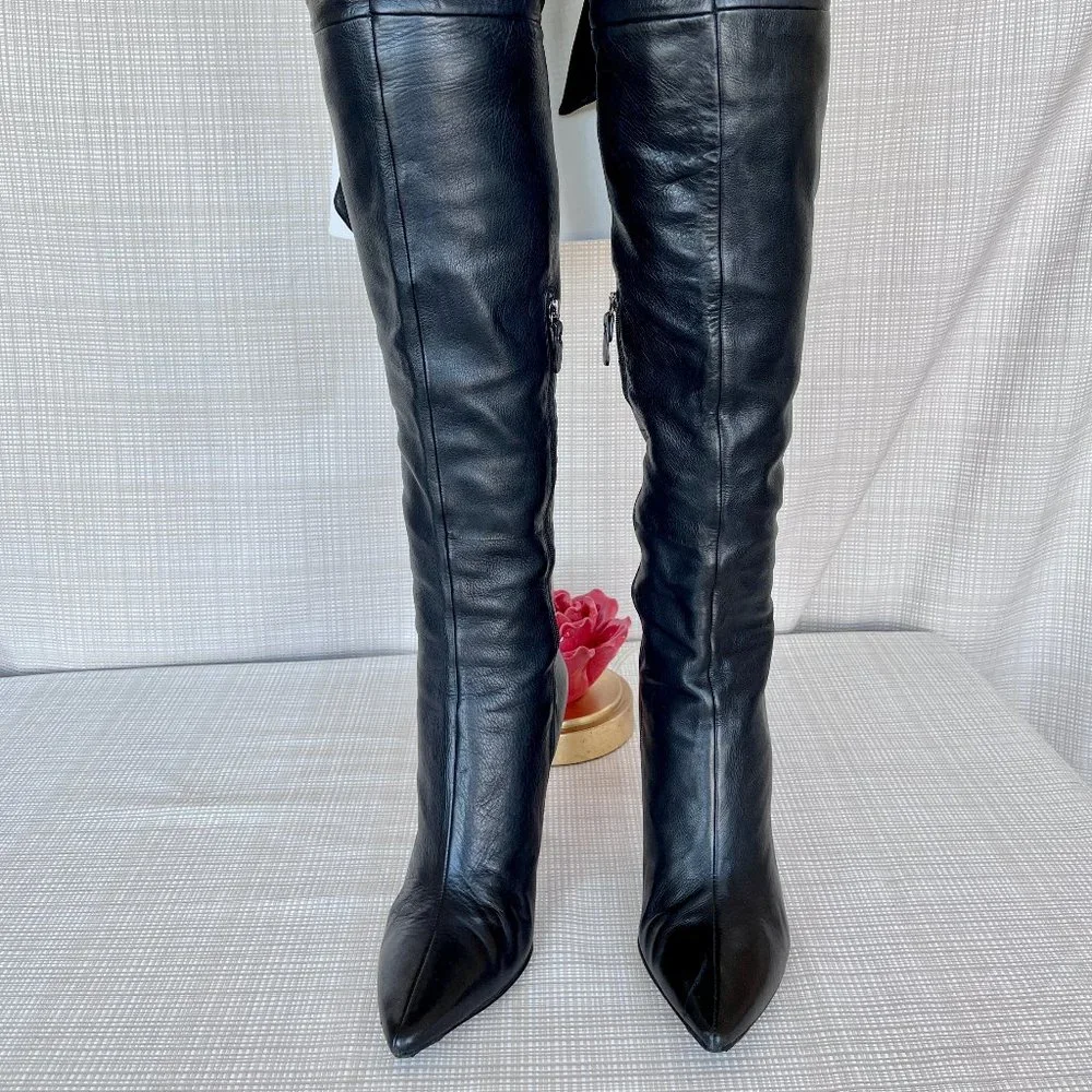 Via Spiga Leather Maddy Over the Knee 100% Leather Boots Soft Buccaneer OTK